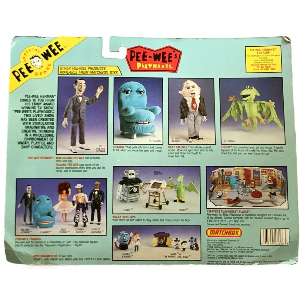 1988 Matchbox Playhouse Pee-Wee Herman, Scooter & Helmet Figure Set Sealed READ - Picture 12 of 16